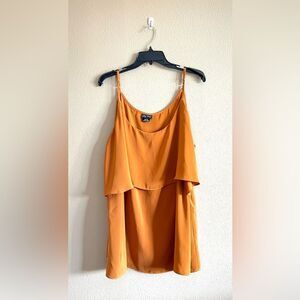 City Chic Mustard Yellow Tiered Tank Top